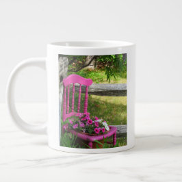 Taza De Café Gigante Silla rosa y flores - Viñedo de Martha