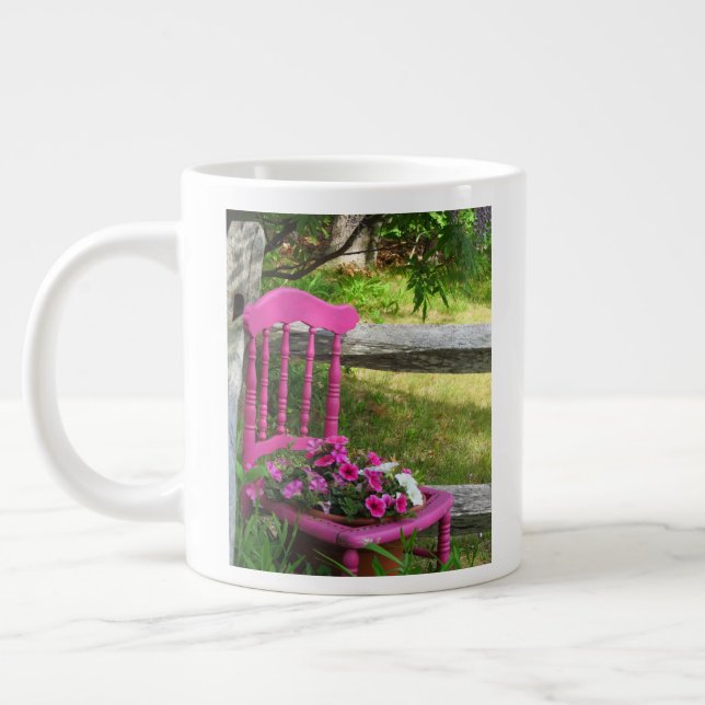 Taza De Café Gigante Silla rosa y flores - Viñedo de Martha (Izquierda)