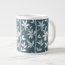 Taza De Café Gigante Silueta Botánica Moderna Brisa del Bosque Profundo