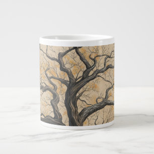 Taza De Café Gigante Silueta de árbol otoñal melancólico Arte vintage d
