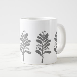 Taza De Café Gigante Silueta de planta Flor Botánica minimalista