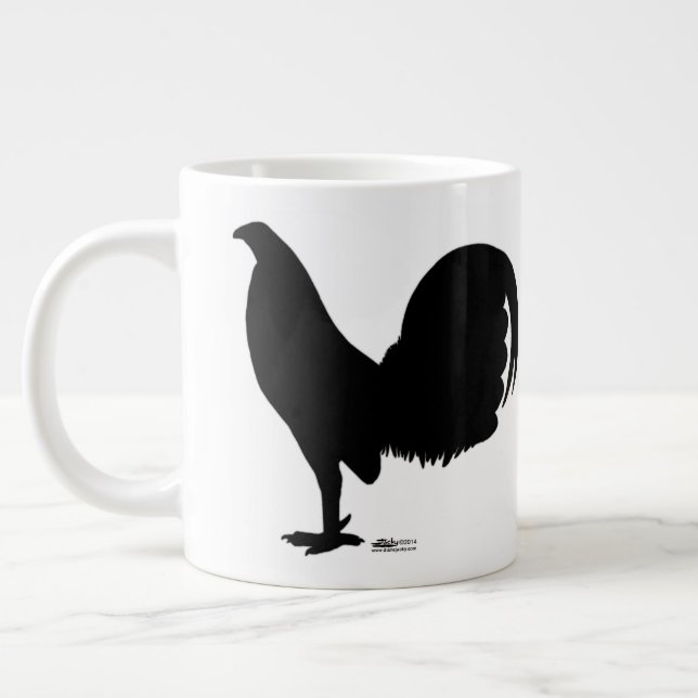 Taza De Café Gigante Silueta del gallo del gallo de pelea (Izquierda)
