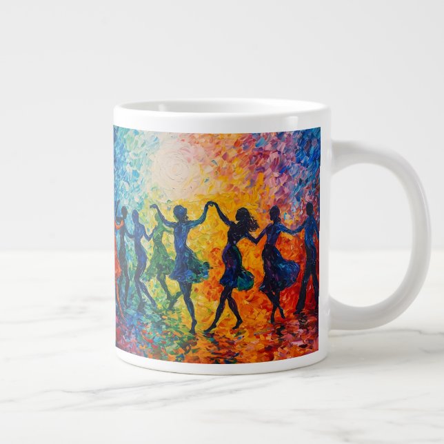 Taza De Café Gigante Siluetas coloridas bailando (Derecha)