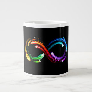Taza De Café Gigante Símbolo de infinito de cometas de arcoíris