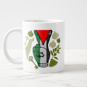Taza De Café Gigante Símbolo de triángulo rojo de resistencia con signo