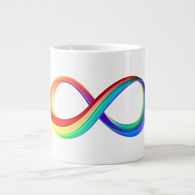Taza De Café Gigante Símbolo infinito arcoiris en capas (Frente)