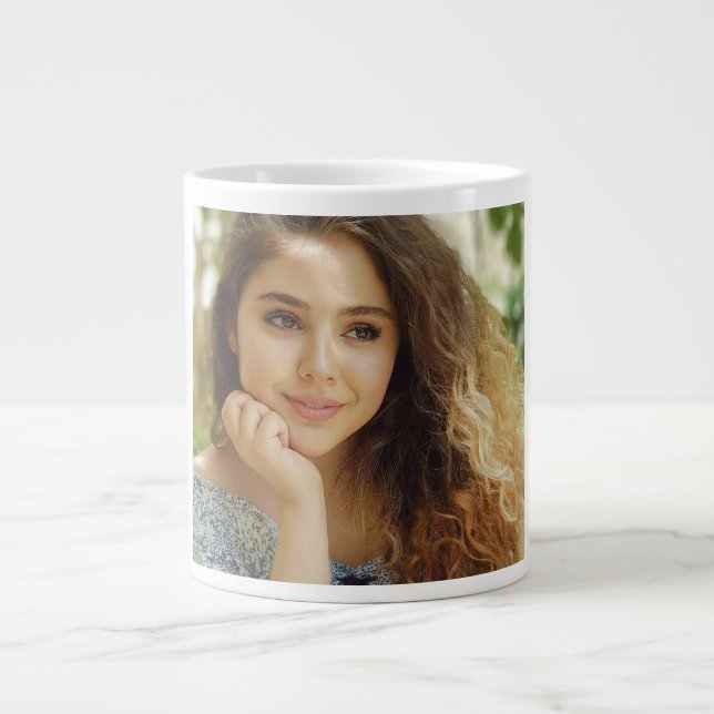 Taza De Café Gigante Simple and Chic Personalized Photo (Frente)
