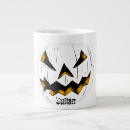 Taza De Café Gigante Simple cara de calabaza de halloween jack-o-lanter