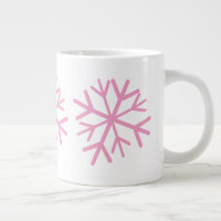 Simple Copo de Nieve Dibujado a Mano Blanco Rosa