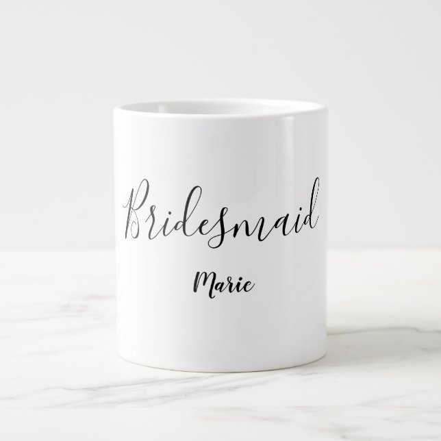 Taza De Café Gigante SIMPLE MINIMAL agregue su nombre personalizado bri (Frente)