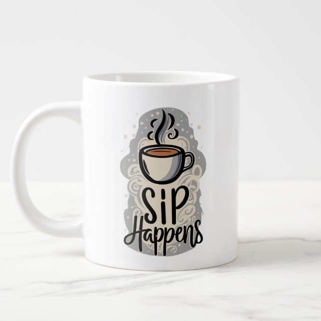 Taza De Café Gigante Sip Happene Coffee House Old Classic Style (Izquierda)