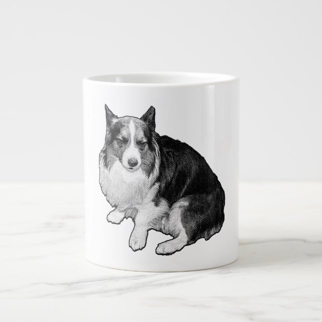 Taza De Café Gigante Sips De Corgi Moon-Dot (Frente)