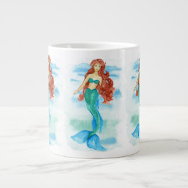 Taza De Café Gigante Sirena de color de agua