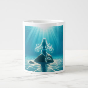 Taza De Café Gigante Sirena submarina iluminada con sol