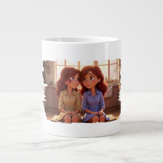 Taza De Café Gigante Sister Bond – Beautiful Sisters Illustration Art
