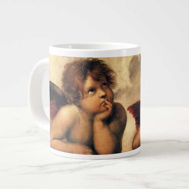 Taza De Café Gigante Sistine Madonna Angels por Raphael Sanzio (Izquierda)