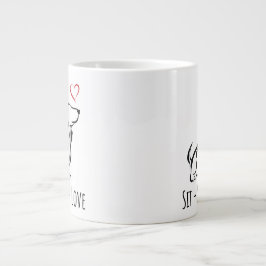 Taza De Café Gigante Sit-Stay-Love Basset Hound