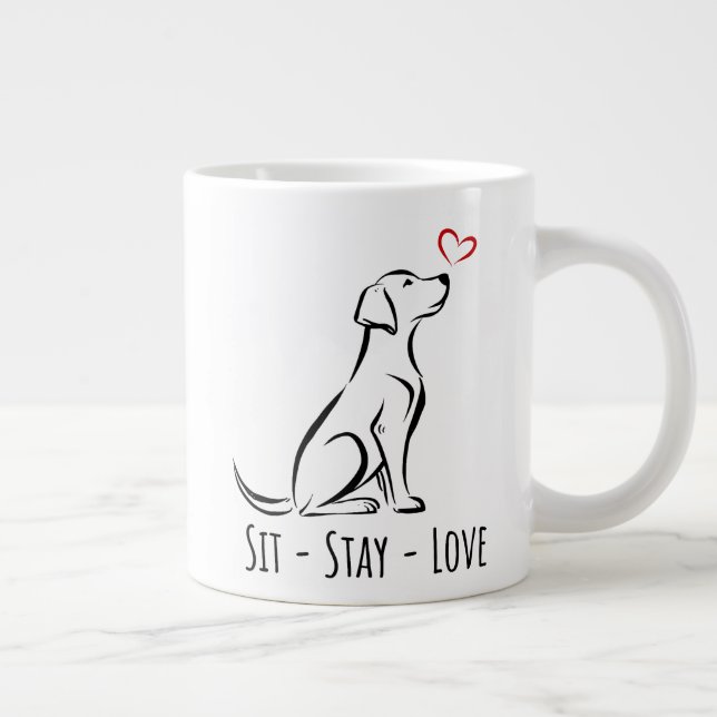 Taza De Café Gigante Sit-Stay-Love Labrador (Derecha)