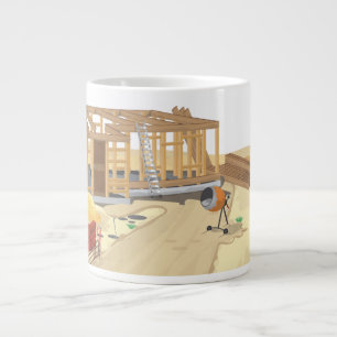 Taza De Café Gigante Sitio de Construcción