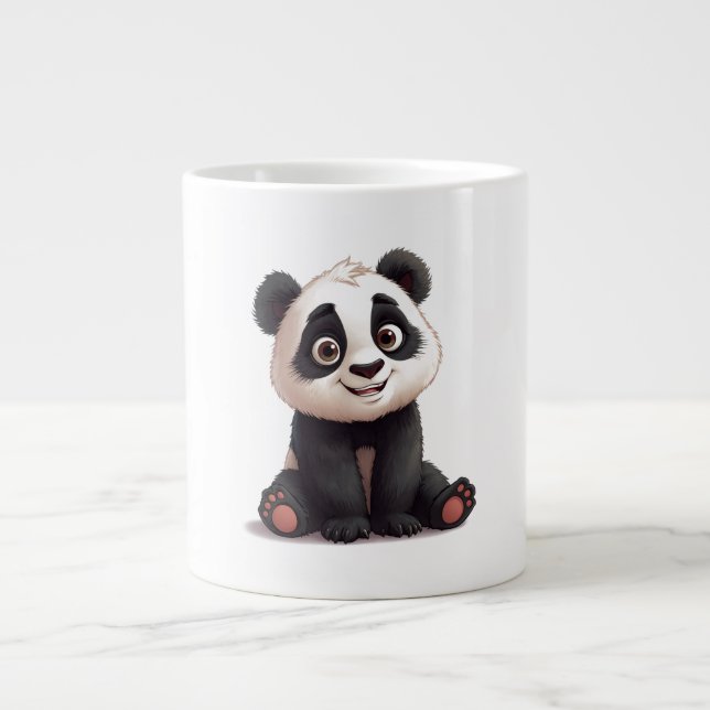 Taza De Café Gigante Sitting Panda Bear Cartoon Illustration Artwork (Frente)