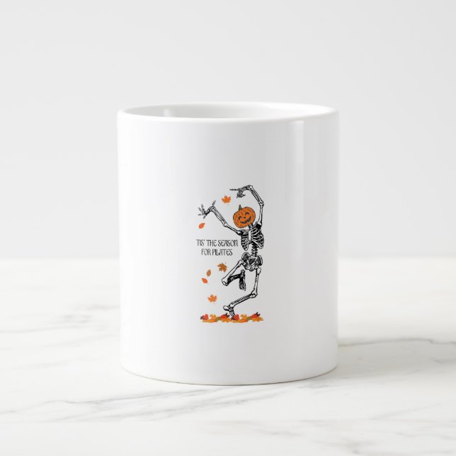 Taza De Café Gigante Skeleton Es La Temporada De Pilates Meditation Hal (Frente)