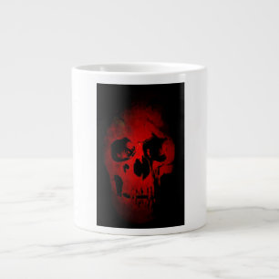 Taza De Café Gigante Skeleton Rojo Fantasía Arte Fuerte Metalizado