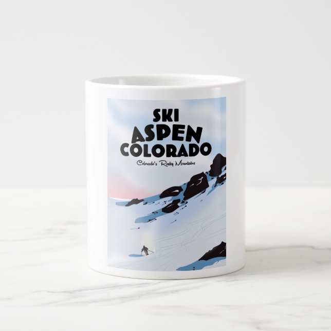 Taza De Café Gigante Ski Aspen Colorado (Frente)