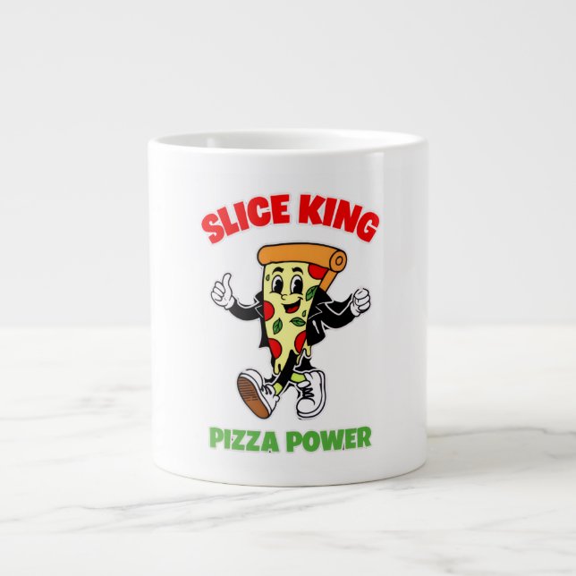 TAZA DE CAFÉ GIGANTE SLICE DE PIZZA CAMINANDO (Frente)
