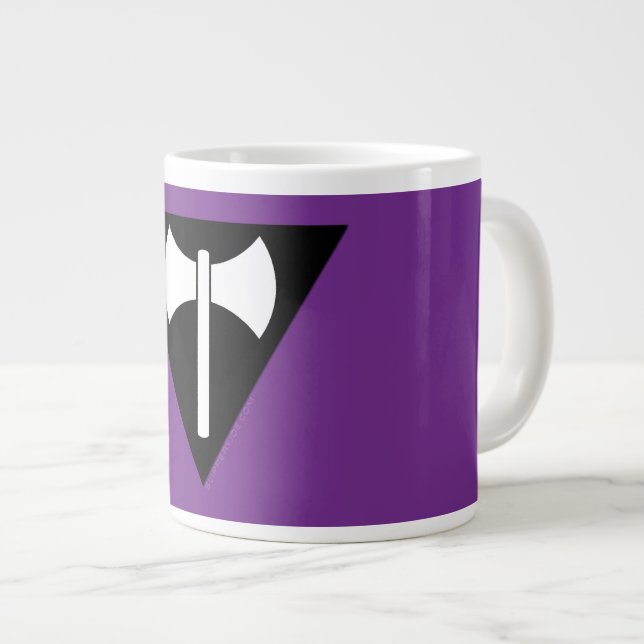 Taza De Café Gigante SlipperyJoe bandera del orgullo lesbiano poderoso  (Derecha)