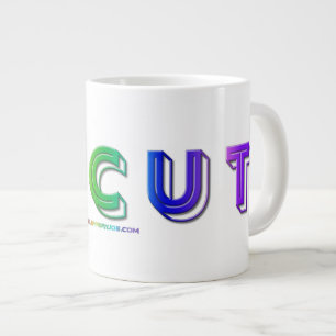 Taza De Café Gigante SlipperyJoe sin cortar vibrante animado neón arcoí