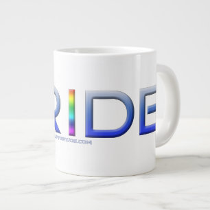 Taza De Café Gigante SlipperyJoe's Colorful Pride palabra bold metálico
