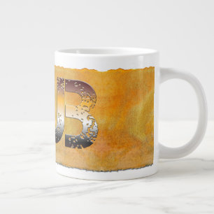 Taza De Café Gigante SlipperyJoe's cub word naranja-tonos marrones pro