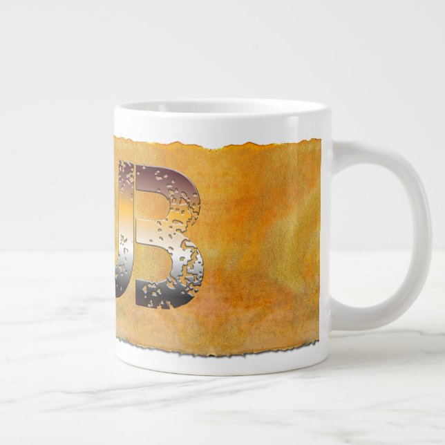 Taza De Café Gigante SlipperyJoe's cub word naranja-tonos marrones pro (Derecha)
