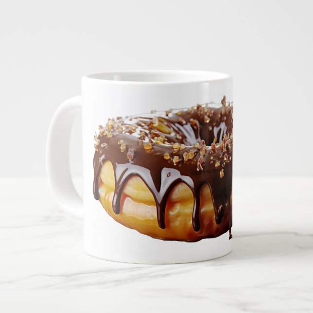 Taza De Café Gigante SlipperyJoe's decadent donut covered thick glossy  (Izquierda)
