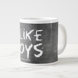 Taza De Café Gigante SlipperyJoe's I Like Boys sucia tiza la oscuridad