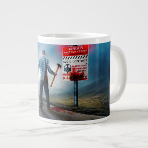Taza De Café Gigante SlipperyJoe's peligro de infección apocalíptica Ha