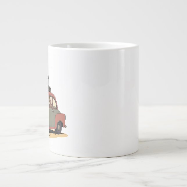 Taza De Café Gigante Sloth and Bunny Cartoon Road Trip Adventure (Frente)