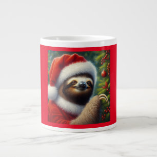 Taza De Café Gigante Sloth Santa Claus