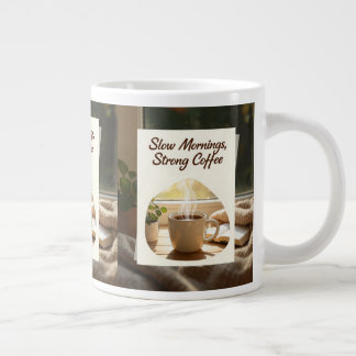 Taza De Café Gigante Slow Mornings Strong Coffee Cozy Morning Coffeemug