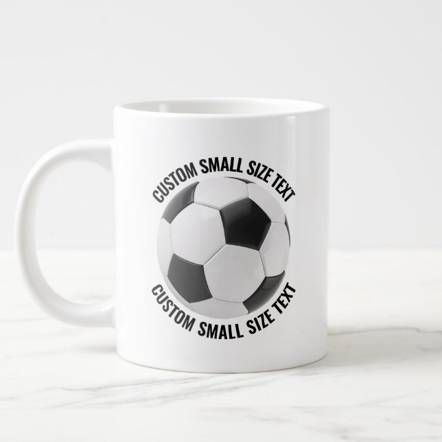 Taza De Café Gigante Small Size Personalized Text Soccer Ball Custom (Izquierda)