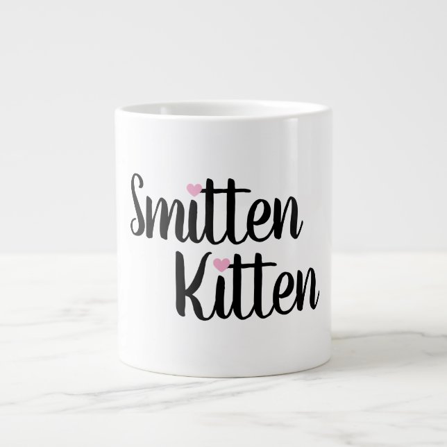 Taza De Café Gigante Smitten Kitten Cute Valentine Coffee Mug Gift (Frente)