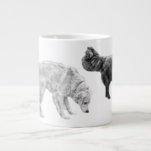 Taza De Café Gigante Sniffari de dos perros en grano fino