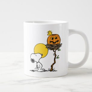 Taza De Café Gigante Snoopy & Woodstock Nest con Jack O' Lantern