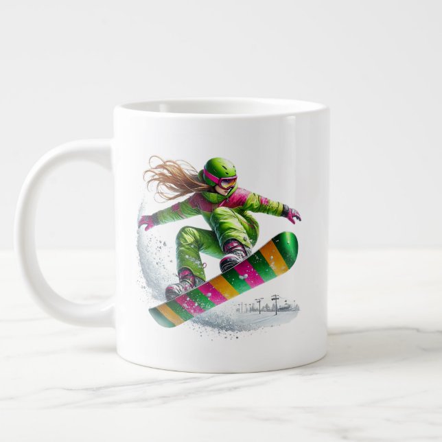 Taza De Café Gigante Snowboarder Jumbo  (Izquierda)