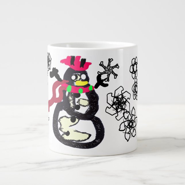 Taza De Café Gigante Snowman winter  (Frente)