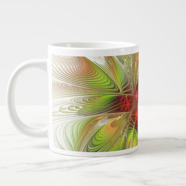 Taza De Café Gigante Soft and tenderness fractal fantasy flowers  (Izquierda)