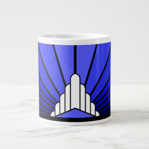 Taza De Café Gigante Sol Art Decó en azul