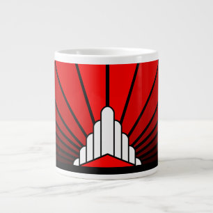 Taza De Café Gigante Sol Art Decó en rojo