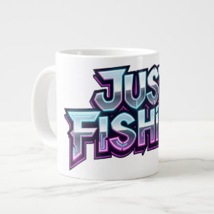 Taza De Café Gigante Solo Pesca Neon Glow Regalo Divertido para Pescado