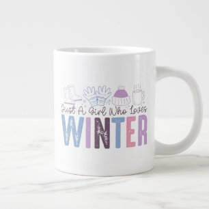 Taza De Café Gigante Sólo un Chica que ama el diseño estacional de invi